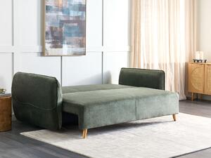 Zöld bársony kanapéágy VALLANES