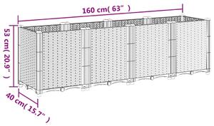 VidaXL szürke polipropilén kerti ültetőláda 160 x 40 x 53 cm