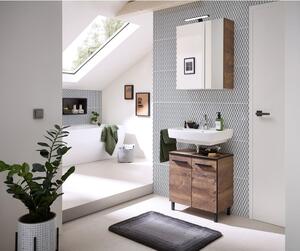 Barna függő fürdőszoba szekrény tükörrel 60x70 cm Set 374 - Pelipal