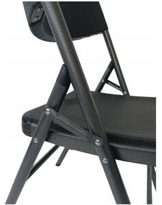 Összecsukható, hordozható műanyag szék - fekete