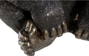 DKD Home Decor Dekoratív Figura Fekete Aranysárga Gipsz Gorilla (43 x 40 x 60 cm)