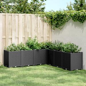 VidaXL fekete polipropilén kerti ültetőláda 160 x 160 x 53 cm