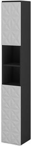 Vicco Edge magas álló szekrény, fehér-fekete, 190 cm