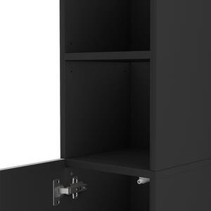 Vicco Edge magas álló szekrény, fehér-fekete, 190 cm
