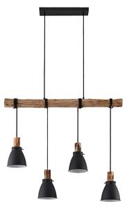 Függőlámpa Lindby, Trebale, dimmable, Fekete, Nappali, Fém, Skandináv