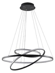 Függőlámpa Lucande, Ezana, dimmable, Fekete, Nappali, Fém, Modern