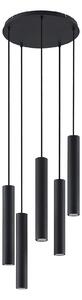 Függőlámpa Lindby, Sanad, dimmable, Fekete, Nappali, Fém, Modern