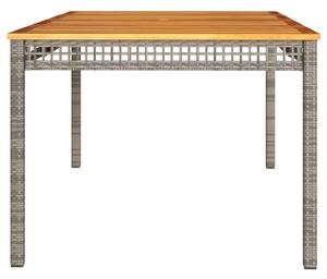 VidaXL szürke polyrattan és akácfa kerti asztal 180 x 90 x 75 cm