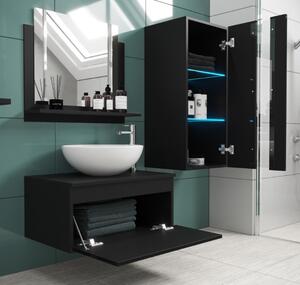Venezia Alius A34 fürdőszobabútor szett + mosdókagyló + szifon (fényes fekete)