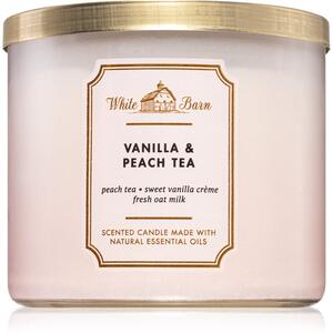 Bath & Body Works Vanilla & Peach Tea illatos gyertya 411 g