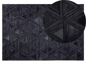 Fekete bőrszőnyeg 140 x 200 cm KASAR