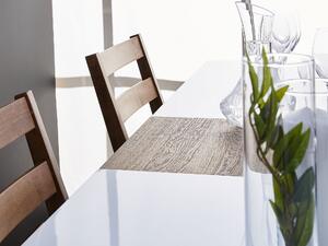 Modern Fehér És Fa Hatású Bővíthető Étkezőasztal 160 x 90 cm KALUNA