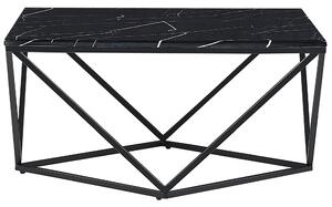Fekete márványhatású dohányzóasztal 80 x 80 cm MALIBU