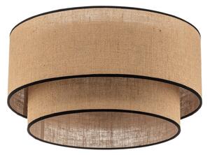 Mennyezeti Lámpa Euluna, Boho jute & black, dimmable, Barna / Rozsdabarna, Nappali, Szövet / Textília, Boho