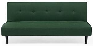 Divatos 3 ülőhelyes kárpitozott kanapéágy sötétzöld színben VISBY