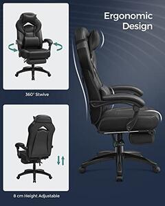 Irodai szék Songmics, fekete, 70x64x(120-128) cm