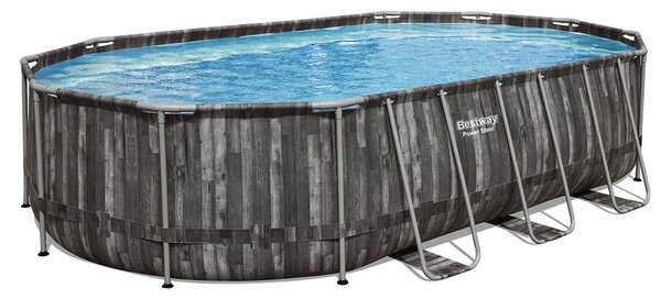 Bestway ESPIRITU fa hatású ovális fémvázas medence szett 610 x 366 x 122 cm
