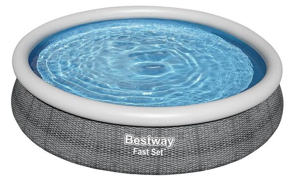 Bestway BELVEDERE, rattan hatású, felfújható peremű puhafalú medence szett 366 cm x76 cm