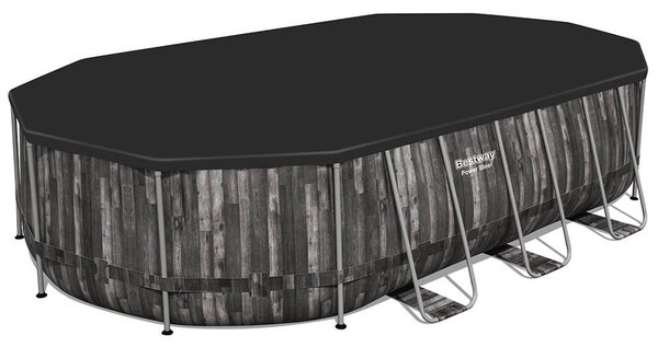 Bestway ESPIRITU fa hatású ovális fémvázas medence szett 610 x 366 x 122 cm