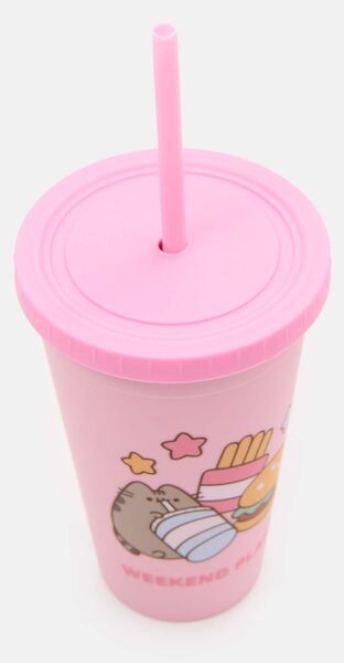 Sinsay - Pohár fedéllel és szívószállal Pusheen the Cat - többszínű