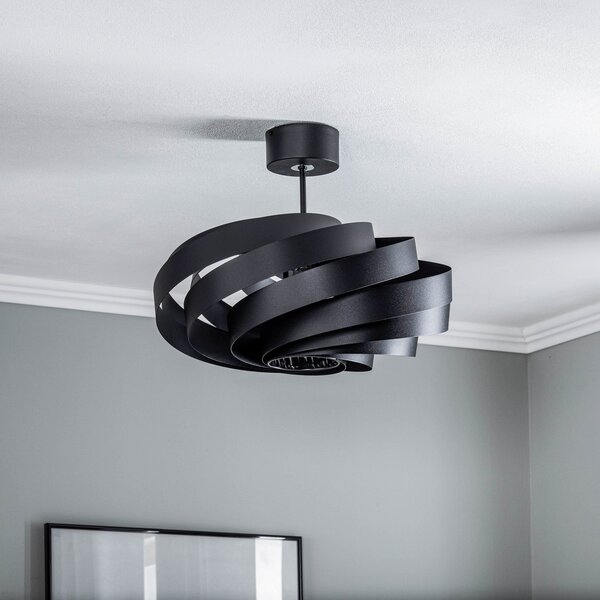 Mennyezeti Lámpa Domiluce, Vento, dimmable, Fekete, Nappali, Fém, Modern