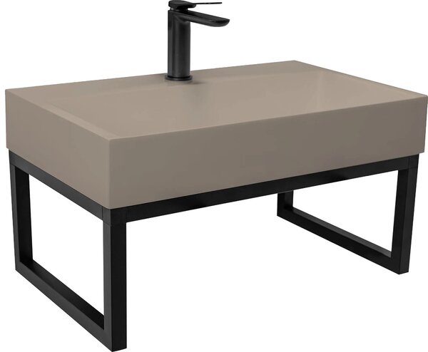 Konglomerátum mosdó Rea GOYA TAUPE 70CM + állvány
