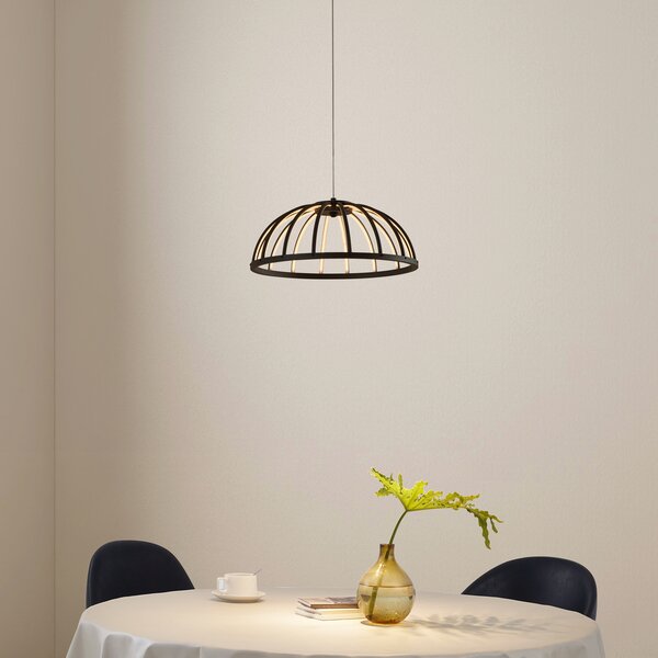Függőlámpa Lucande, Attea, dimmable, Fekete, Nappali, Fém, Modern