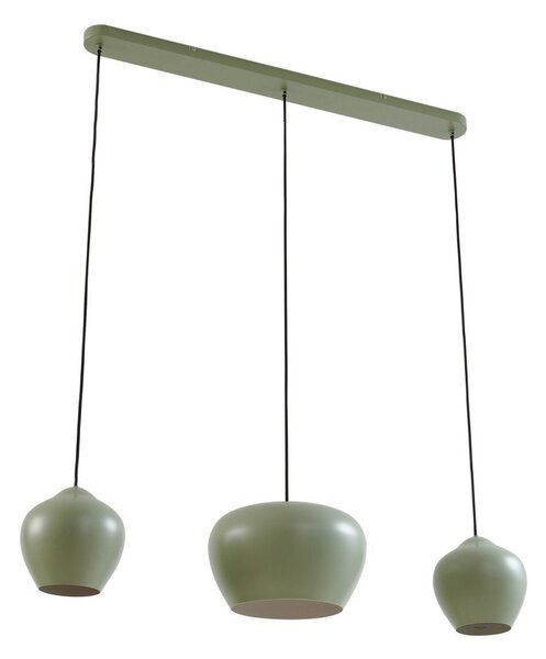 Függőlámpa Lucande, Malisa, dimmable, Zöld, Nappali, Fém, Skandináv