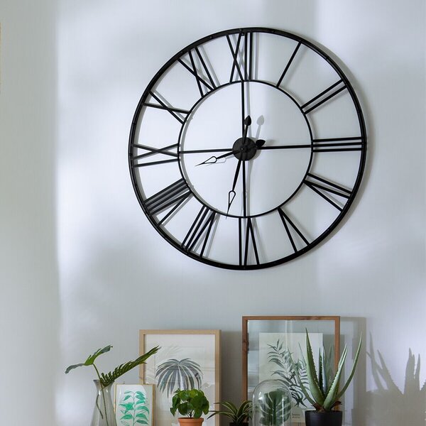 Falióra 70 cm, római számokkal, fém, fekete - BIGBEN