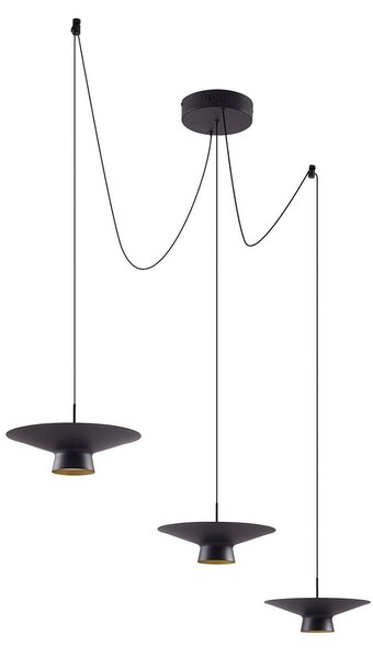 Függőlámpa Lindby, Norvind, dimmable, Fekete, Étkező, Fém, Modern