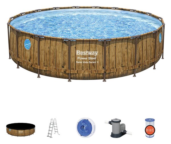 Bestway BORA BORA rattan hatású fémvázas medence szett 549 x 122 cm