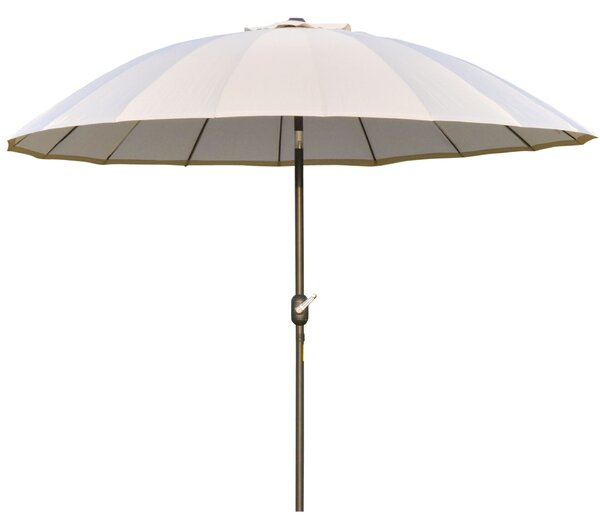 Terasz Napernyő Tekerőmechanizmussal, Állítható, Ф250 cm, Krémszínű Fehér Outsunny