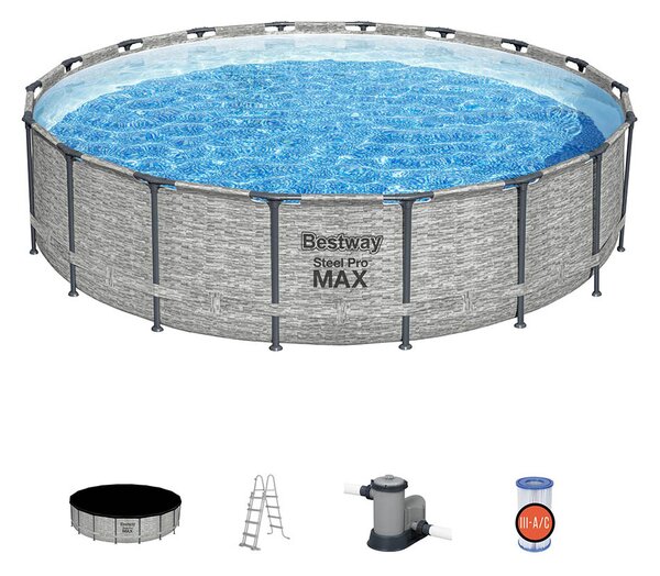 Bestway SAN JUAN kőhatású fémvázas medence szett 549 x 122 cm