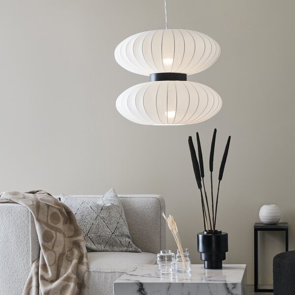 Függőlámpa Markslöjd, Daburu, dimmable, Fehér, Nappali, Szövet / Textília, Skandináv