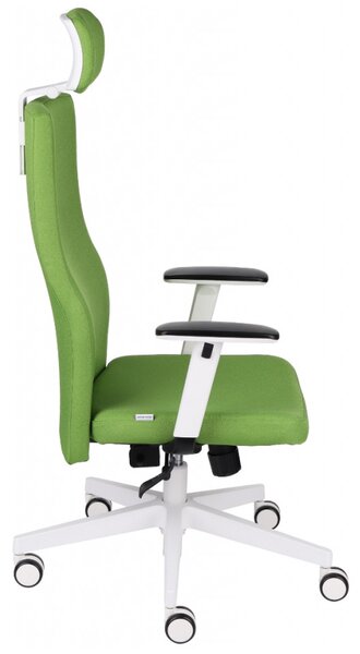 GRO-TeamW Plus HD White karfás vezetői forgószék fejtámlával