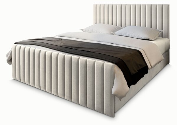 ARION kárpitozott boxspring franciaágy 140x200 – krém