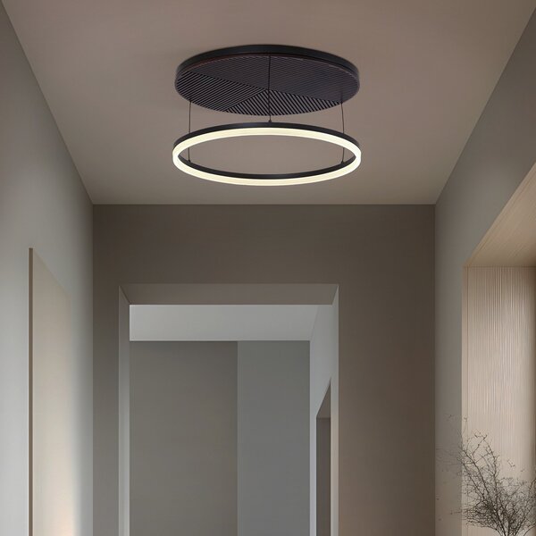 Mennyezeti Lámpa Lucande, Orven, dimmable, Fekete, Nappali, Fém, Modern