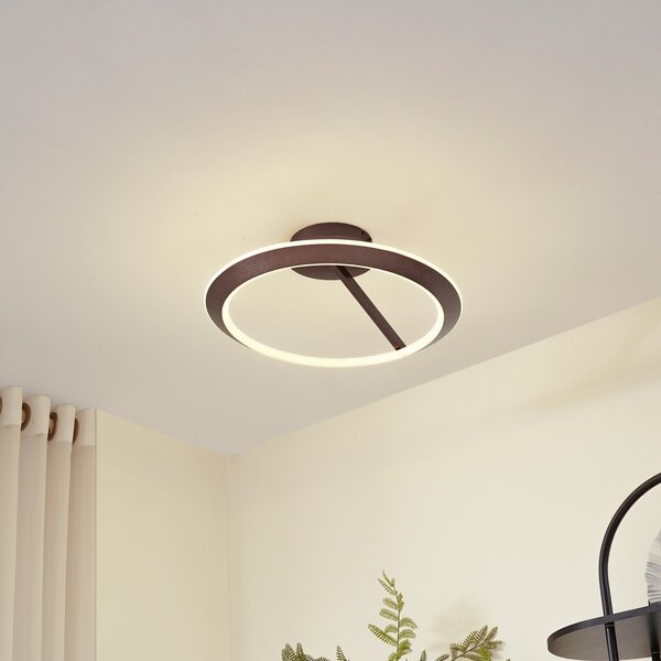 Mennyezeti Lámpa Lucande, Eldra, dimmable, Barna / Rozsdabarna, Nappali, Fém, Modern