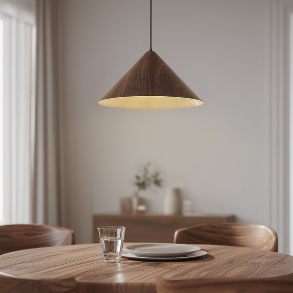Függőlámpa Lindby, Clarine, dimmable, Fa, Étkező, Fém, Modern