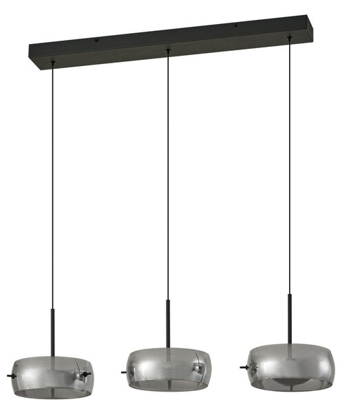 Függőlámpa Lucande, Martis, dimmable, Fekete, Étkező, Üveg, Modern