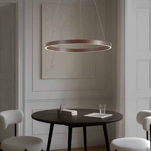 Függőlámpa Lucande, Yonam, dimmable, Barna / Rozsdabarna, Étkező, Fém, Modern