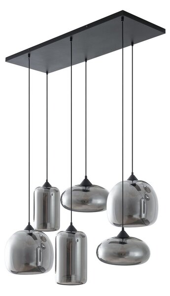 Függőlámpa Lindby, Marla, dimmable, Szürke, Étkező, Üveg, Modern