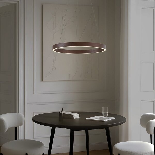 Függőlámpa Lucande, Yonam, dimmable, Barna / Rozsdabarna, Étkező, Fém, Modern
