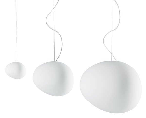 Függőlámpa Foscarini, Gregg piccola, dimmable, Fehér, Nappali, Üveg, Dizájn