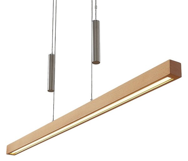Függőlámpa Lucande, Pia, dimmable, Fa, Nappali, Fa, Modern