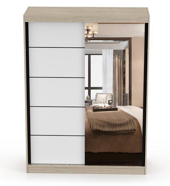 VALERY IV 150 ruhásszekrény 150x200x61 - sonoma tölgy / fehér