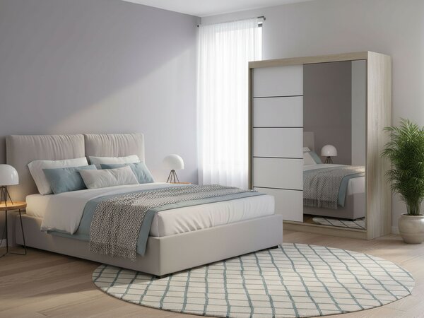 VALERY IV 150 ruhásszekrény 150x200x61 - sonoma tölgy / fehér