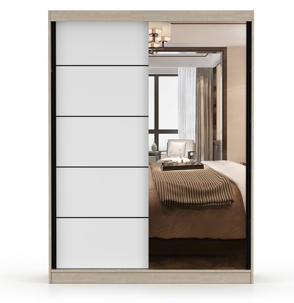 VALERY IV 150 ruhásszekrény 150x200x61 - sonoma tölgy / fehér