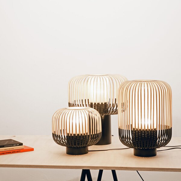 Asztali lámpa Forestier, Bamboo Light M, Fekete, Nappali, Bambusz, Dizájn