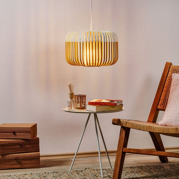 Függőlámpa Forestier, Bamboo Light S, dimmable, Fehér, Nappali, Bambusz, Dizájn